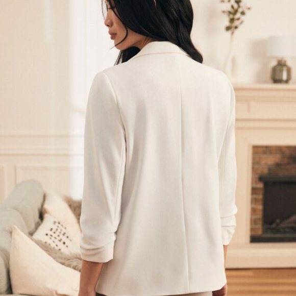 Linda Allard Ellen Tracy Ivory Open Front Blazer - Picture 3 of 10